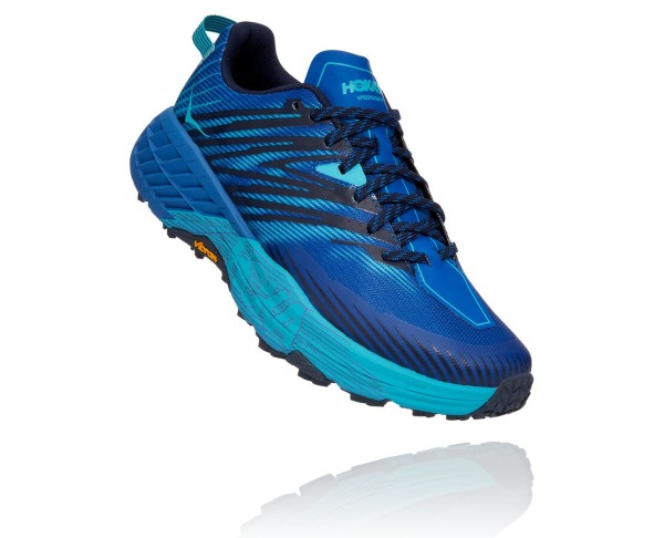 Hoka One One Speedgoat 4 Mens UK - Blue Trail Running Shoes - ZMPOD2731